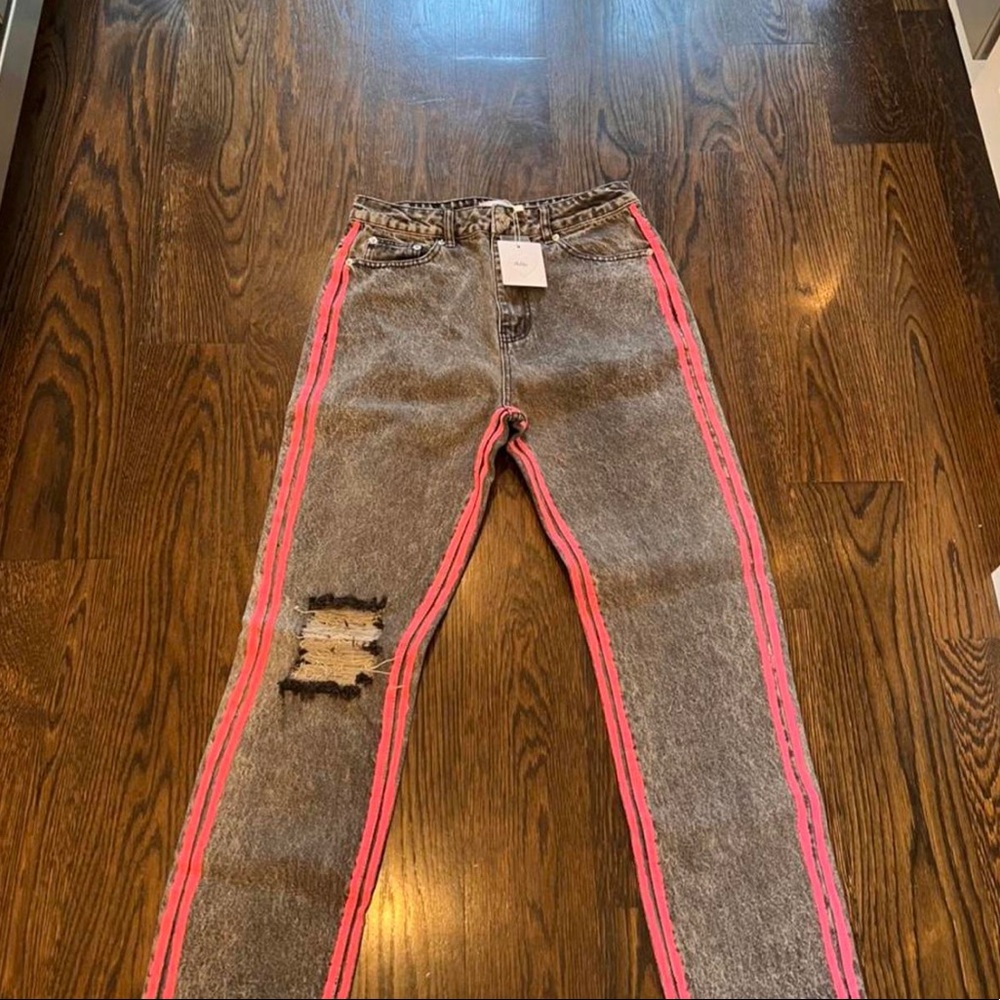 Pink and blackish/grey Adika jeans, never worn